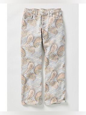 Free People Tennessee Low‎ Rise Illusions Jeans Limestone Paisley Size 31